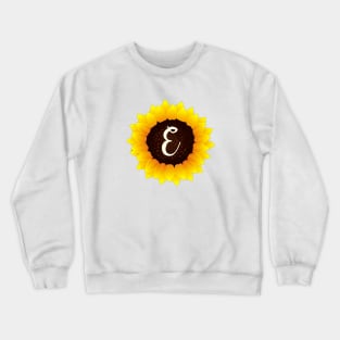 Floral Monogram E Bright Yellow Sunflower Crewneck Sweatshirt